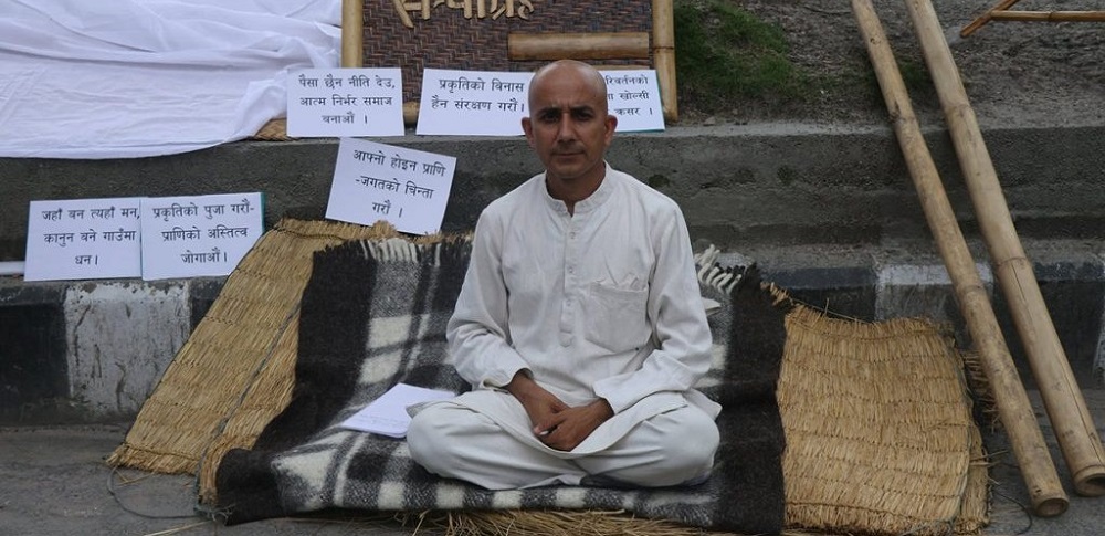 Diktel Mayor begins hunger strike in Kathmandu demanding bamboo-based economy