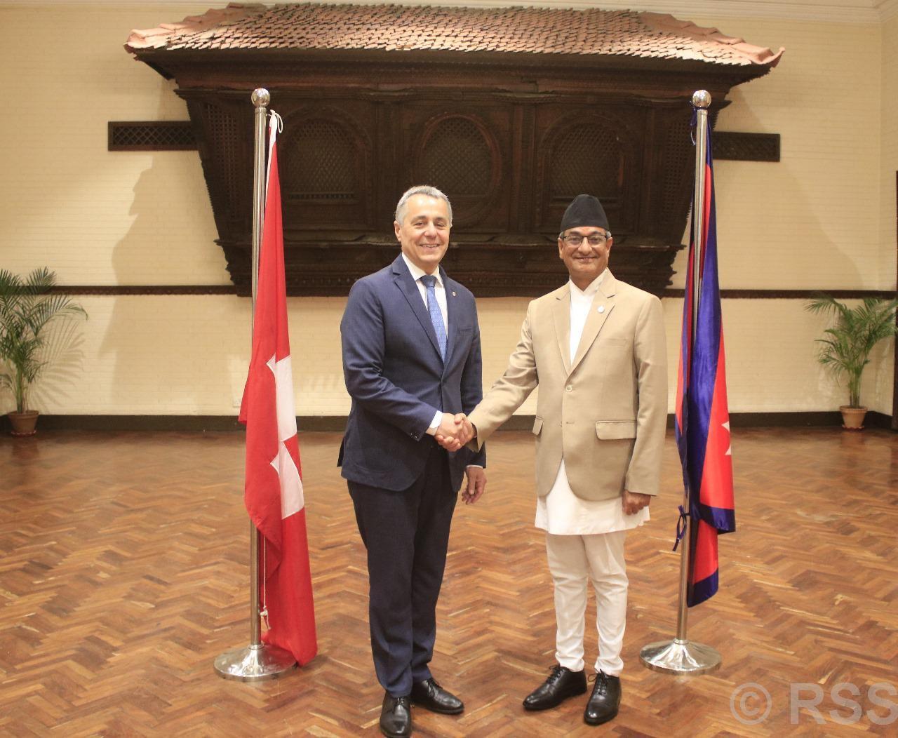 Home Minister Lekhak, Swiss Foreign Minister Cassis meet
