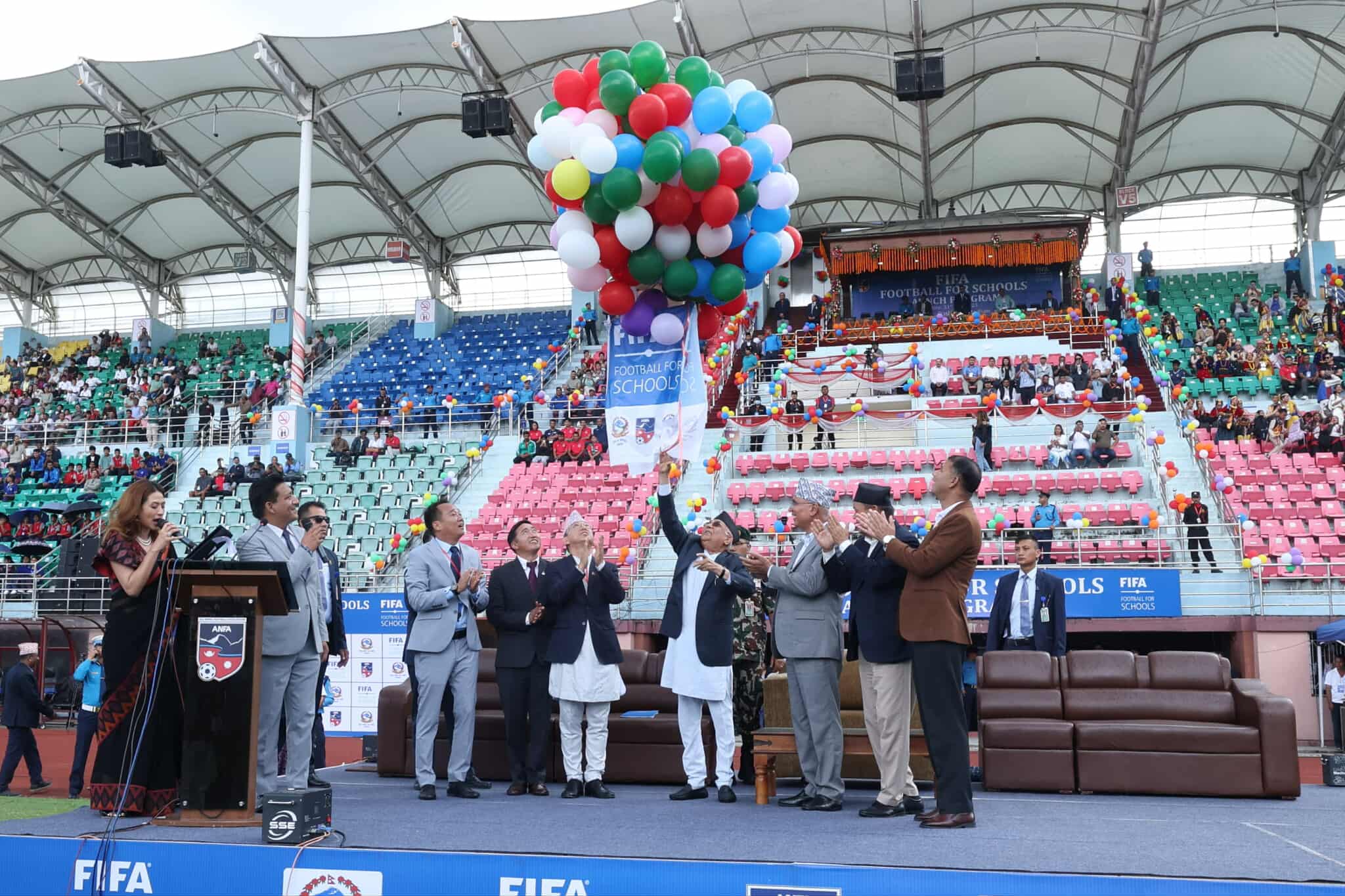 PM Oli launches ‘Football for Schools’ campaign