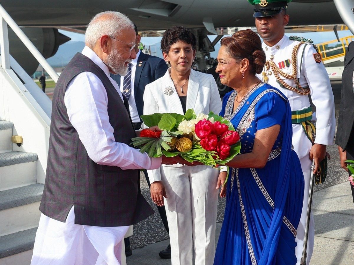 India PM Modi receives Guard of Honour in Trinidad and Tobago, welcomed by Caribbean nation’s PM, 38 Ministers and 4 MPs