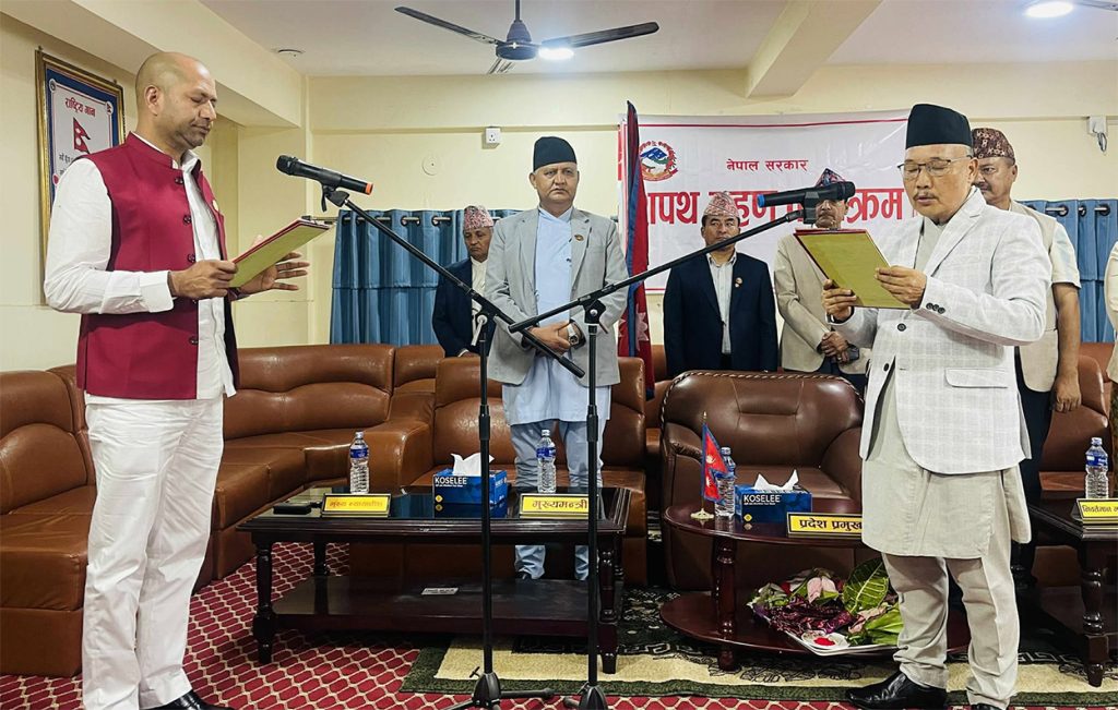 Santosh Pandey sworn in as Lumbini Province Youth & Sports Minister