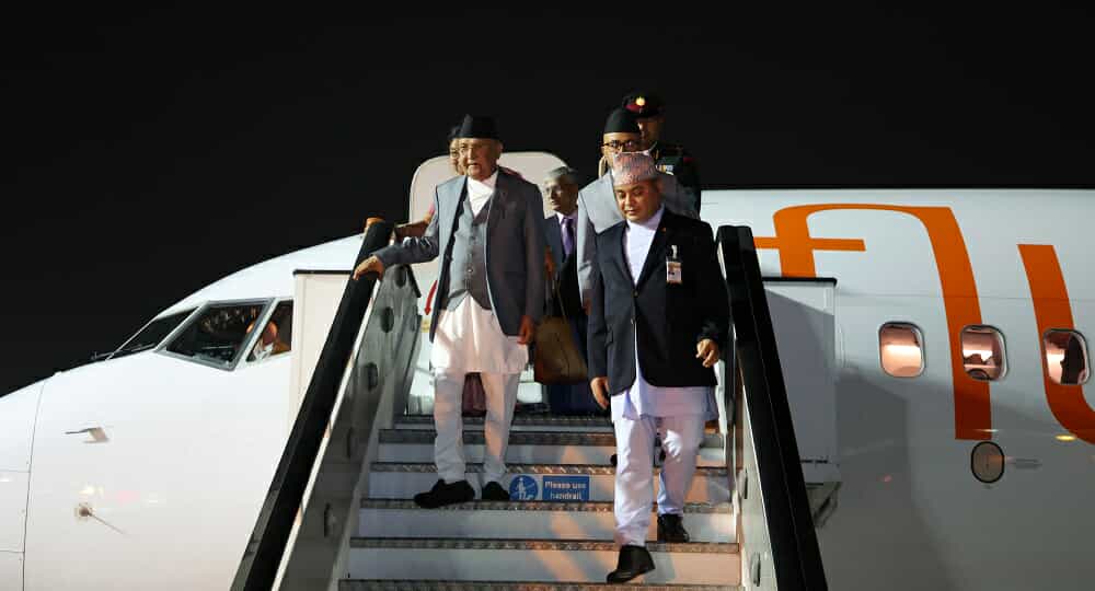 PM Oli arrives in Dubai en route to LLDC Conference in Turkmenistan