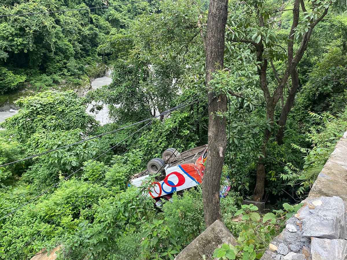 CCTV captures moment bus plunges off cliff in Tanahun