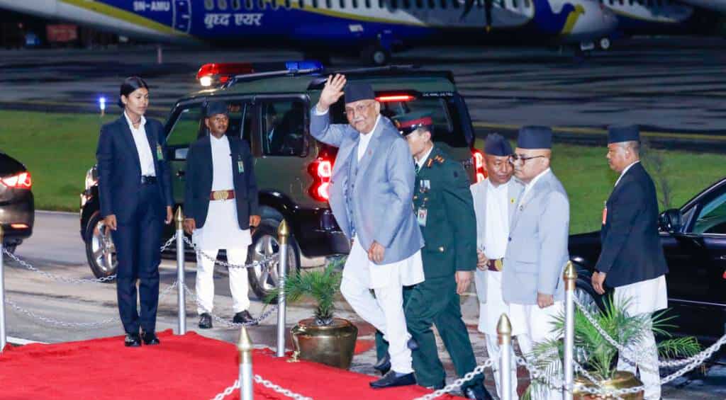 PM Oli returns from Turkmenistan visit