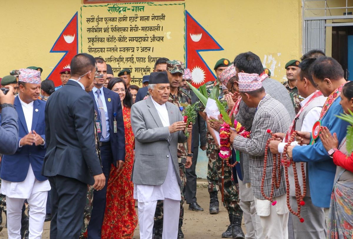 President Paudel arrives in Sankhuwasabha