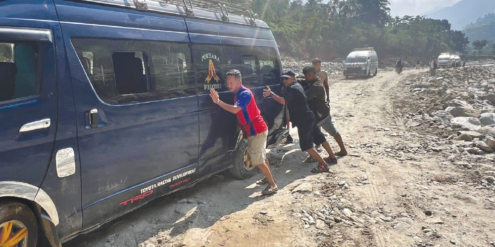 Movement along most rural roads in Baitadi turns challenging during monsoon
