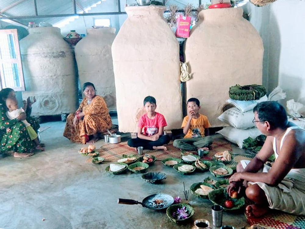 Tharus celebrating Aatwari festival today