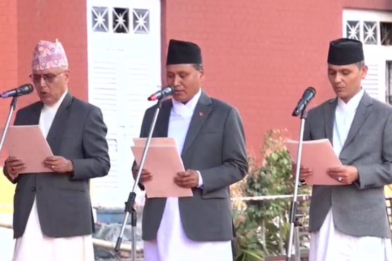 Three ministers sworn in by President Paudel