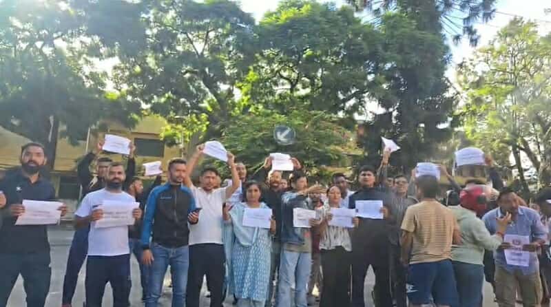 Students defy curfew, stage joint protest in front of Tri-Chandra Campus