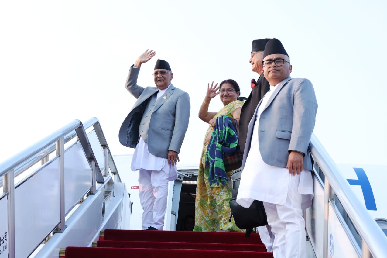 PM Oli concludes China visit, leaves Beijing for home