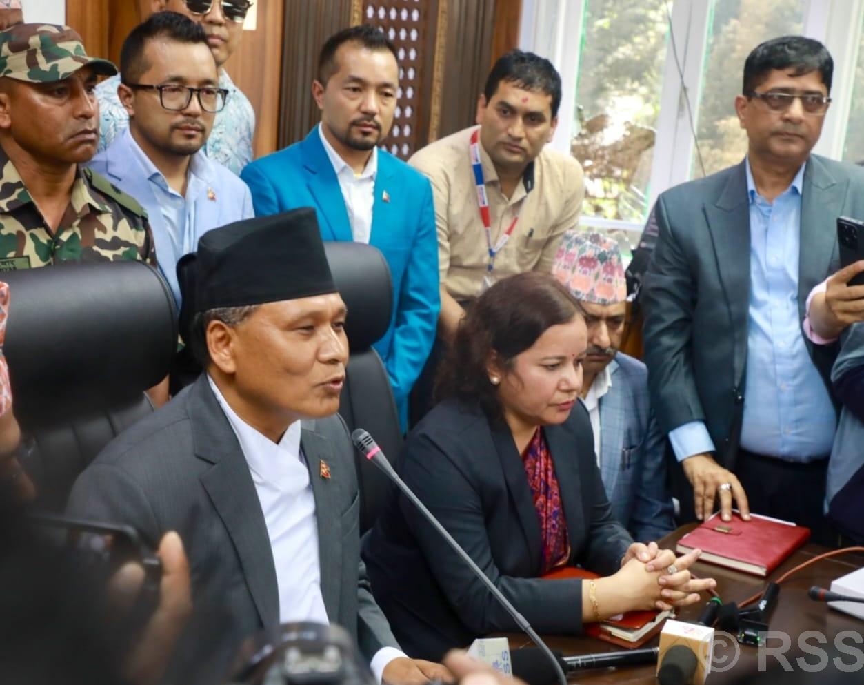 Minister Ghising directs immediate collection of dedicated and trunk line dues