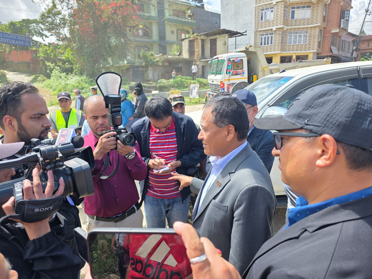 Transport Minister Ghising for completion of the expanded Araniko Highway on time