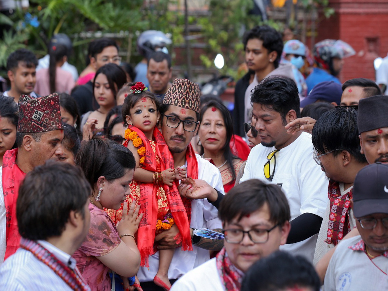 Toddler ‘Aryatara Shakya’ is anointed as “Kumari” the Living goddess after undergoing ancient ritual