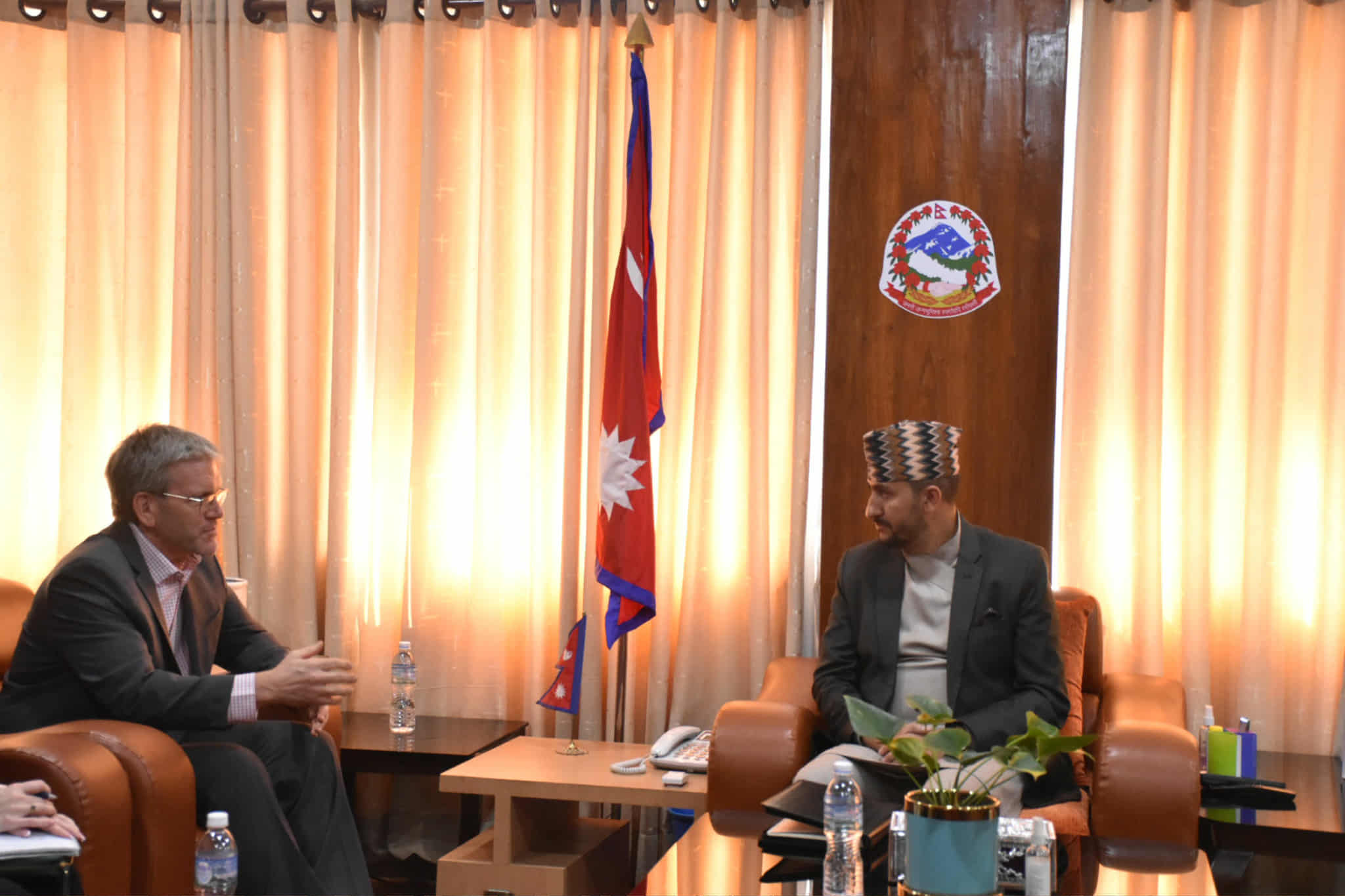 U.S. Ambassador pays courtesy call on Minister Kharel