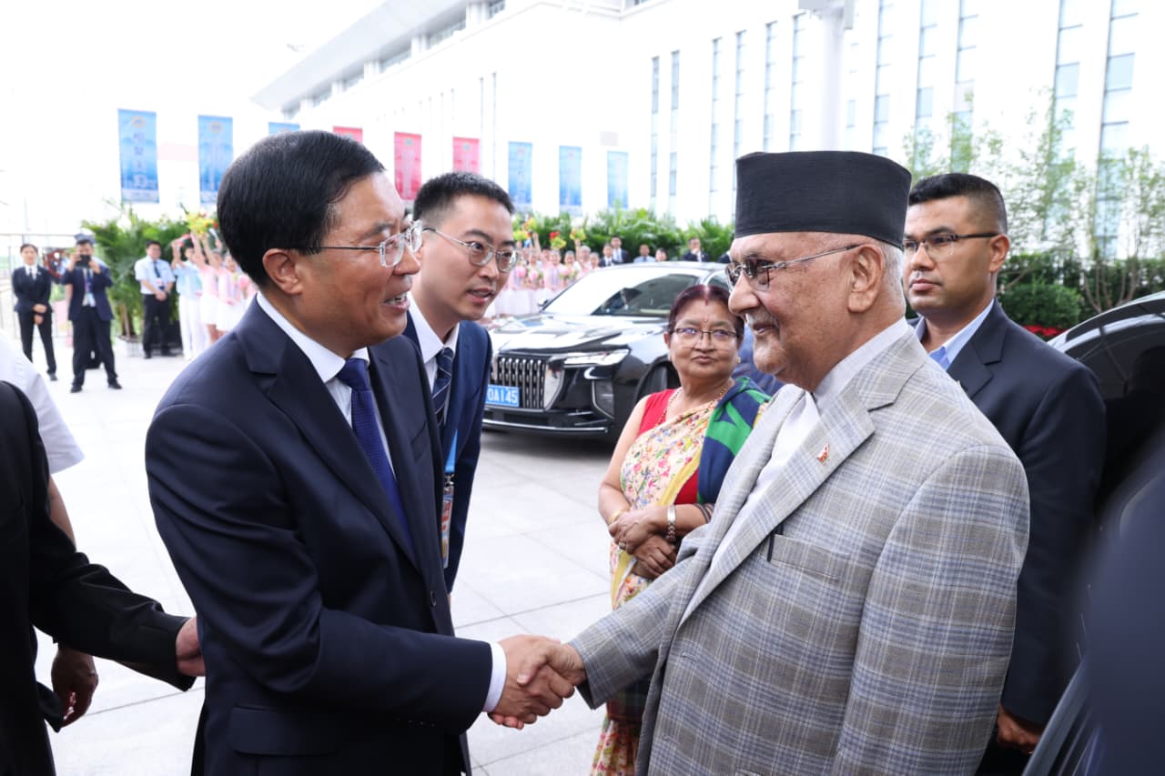 PM Oli reaches Beijing after attending SCO Summit in Tianjin