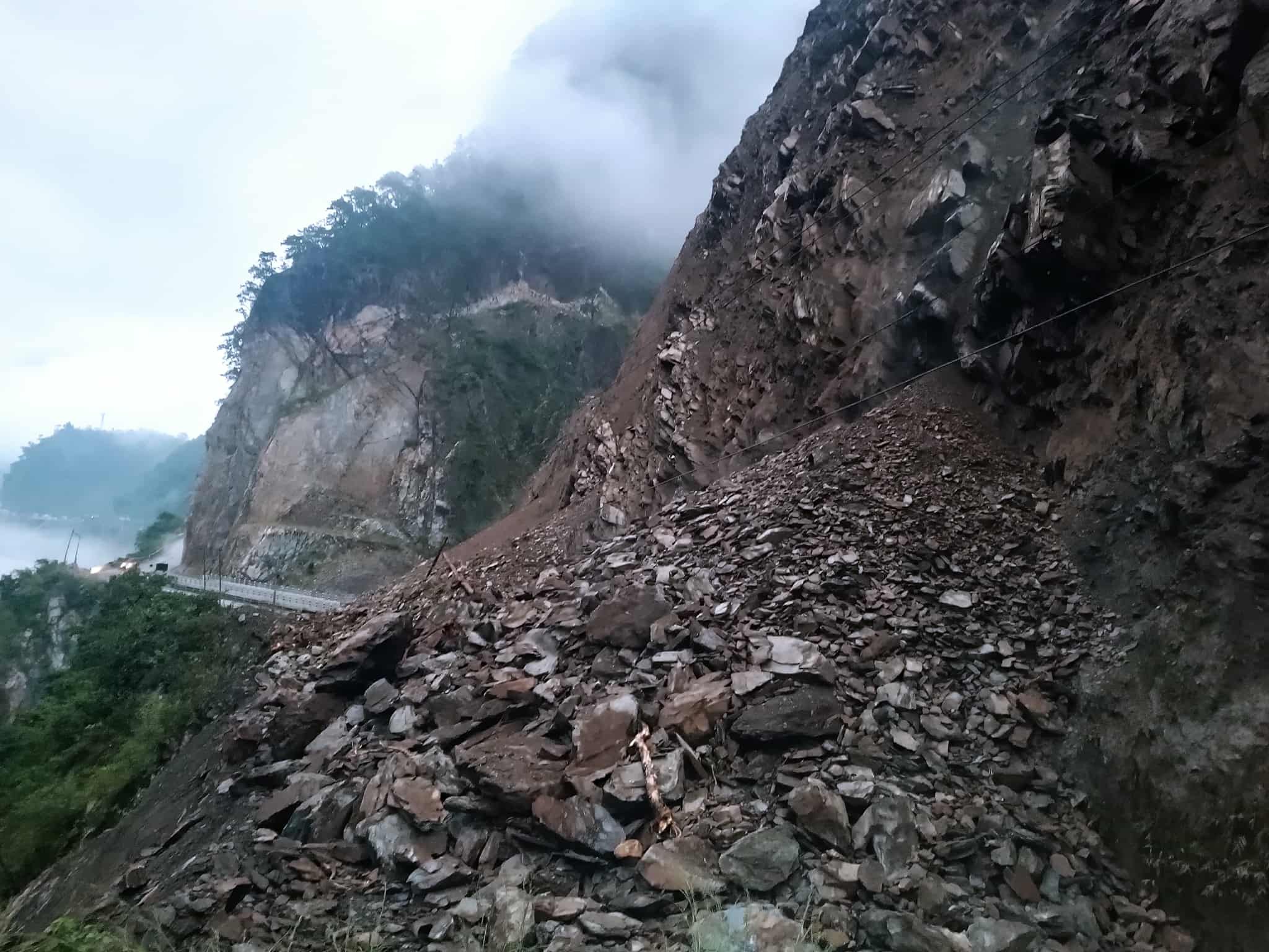 Narayangadh-Muglin road blocked after repeated landslides