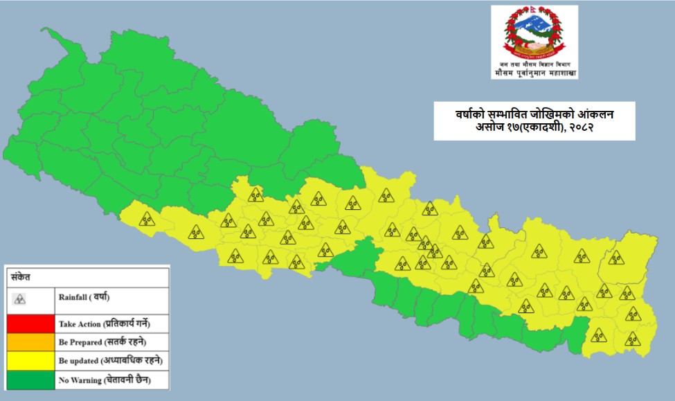 Continuous rain for three days from October 3