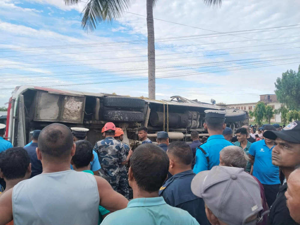 Two dead, 26 injured in Bardibas bus crash