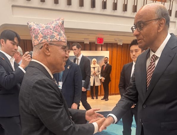Finance Minister Khanal meets Singapore President