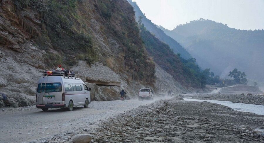 BP Highway blocked due to continuous rainfall