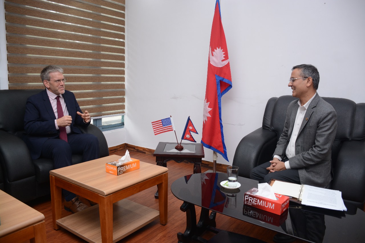 US Ambassador meets Home Minister Aryal to discuss MCC and refugee matters