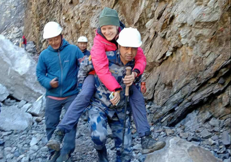 Four foreign tourists stranded by landslide in Dolakha rescued