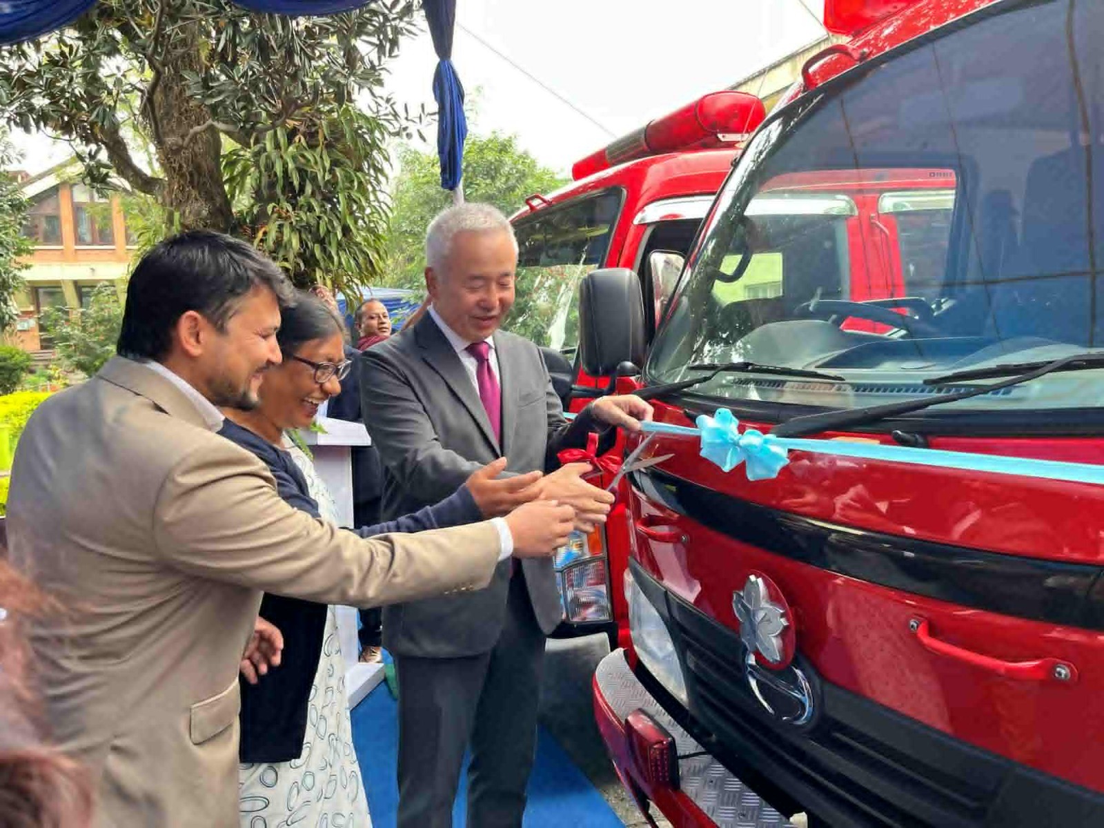 Japan donates 12 recycled fire engines to five provinces in Nepal