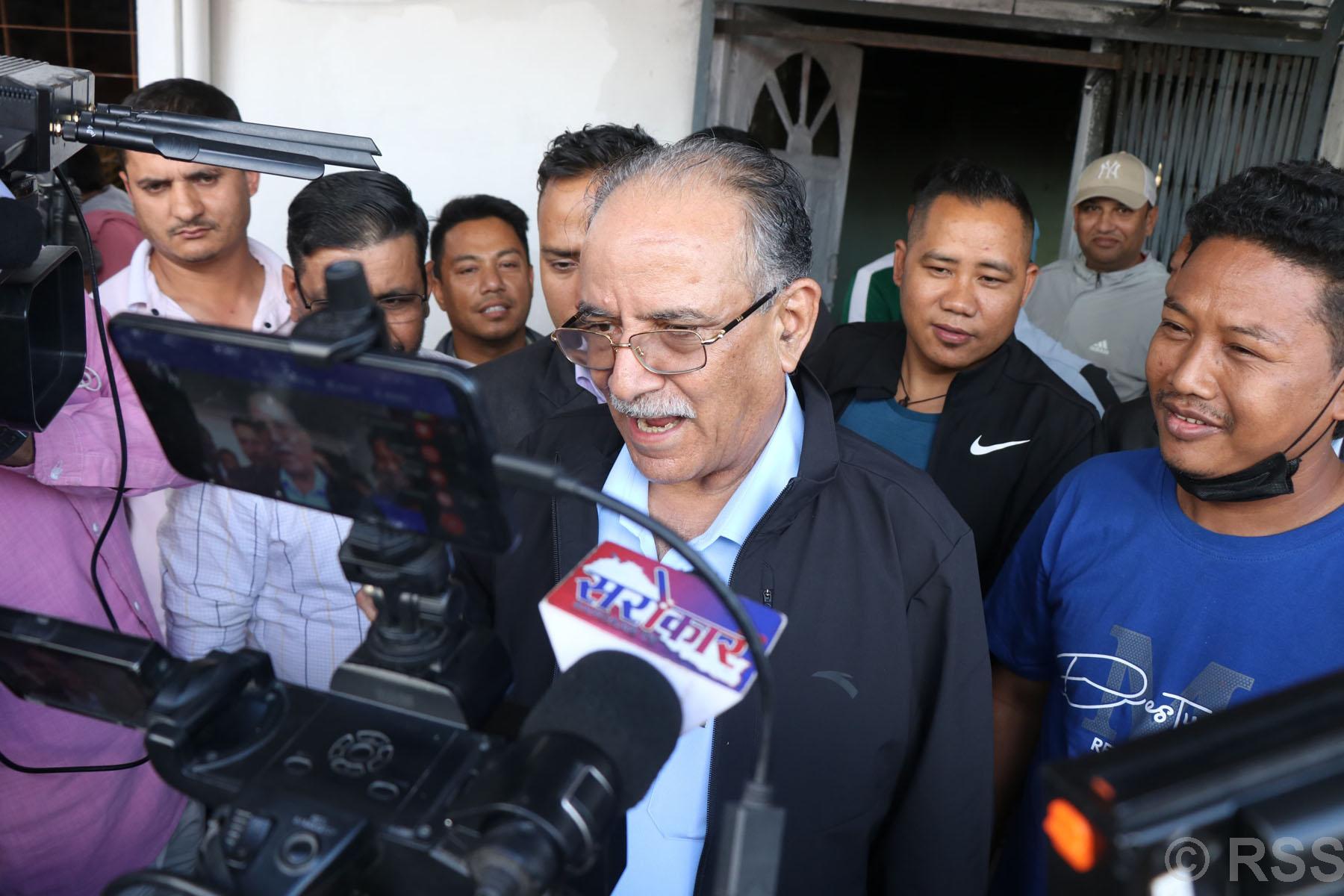 Prachanda briefs on unity efforts and participation in elections