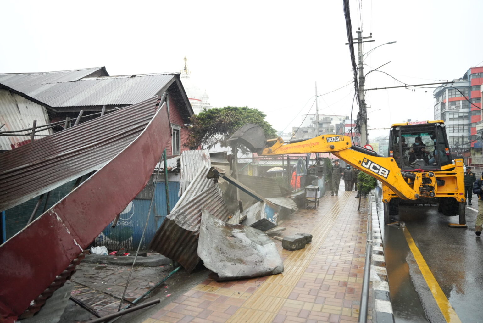 KMC demolishes illegal structures in Thapathali
