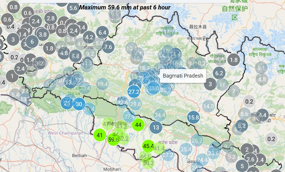 Heavy rainfall hits Madhesh Province as low-pressure system forms over Bay of Bengal