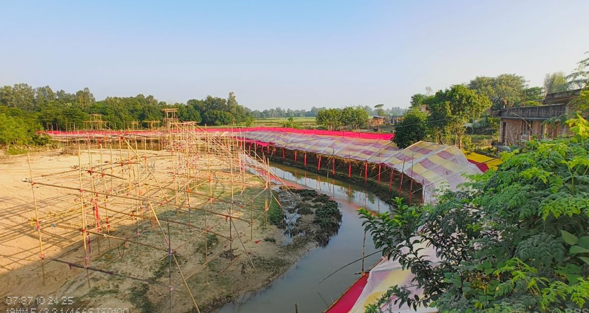 Nepal-India common Chhath ghat constructed at Bagahi