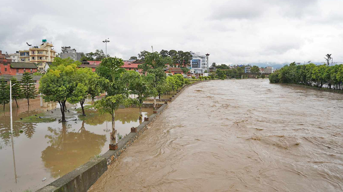 Rivers swell in Kathmandu Valley amid heavy rain, flood risk rises