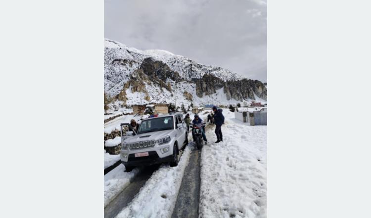 Weather improvement eases travel in Manang