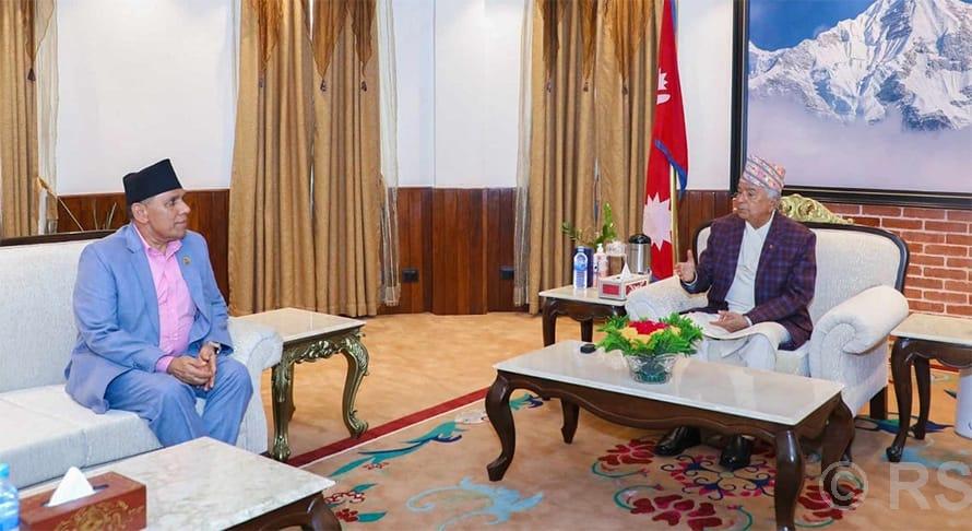National Assembly Chair Dahal meets President Paudel