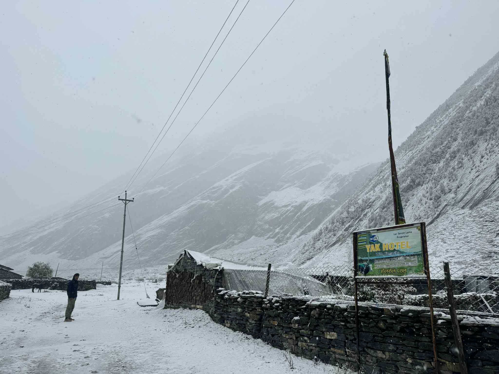 Snowfall in Gorkha affects daily life and tourists in Manaslu region