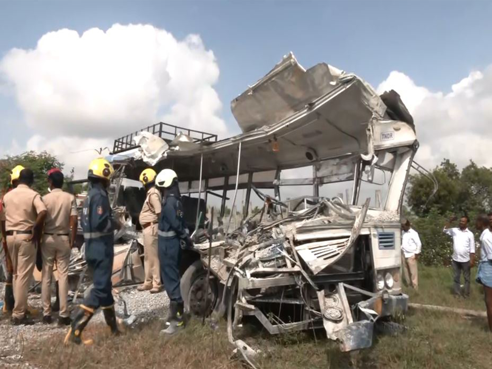 20 killed in bus-truck collision in India’s Telangana