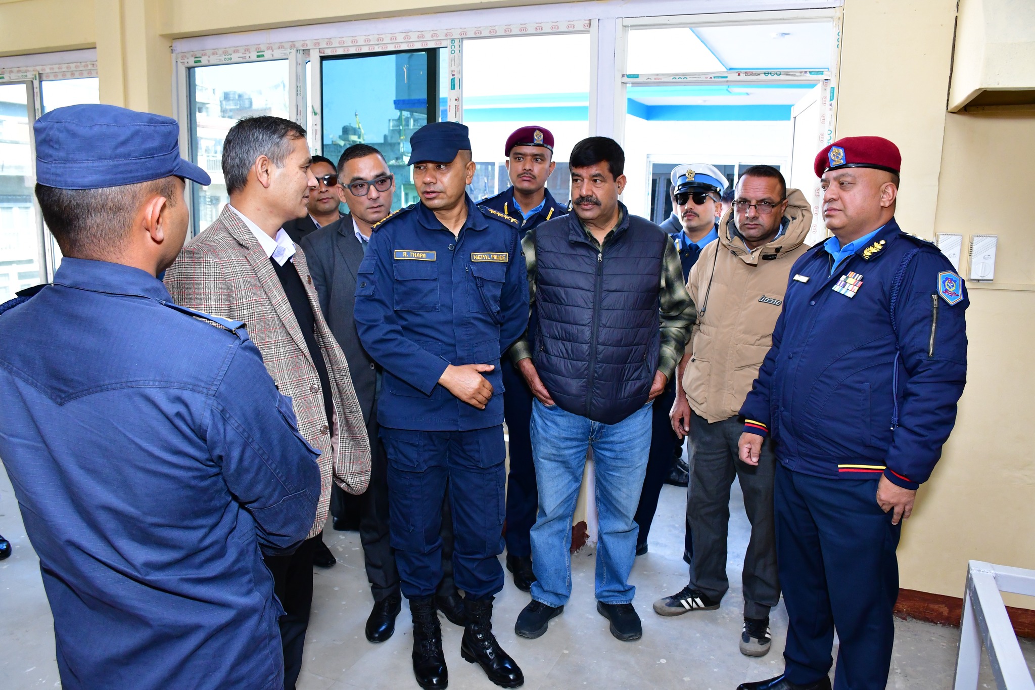 Home Minister Aryal inspects police stations in Bouddha, Sankhu