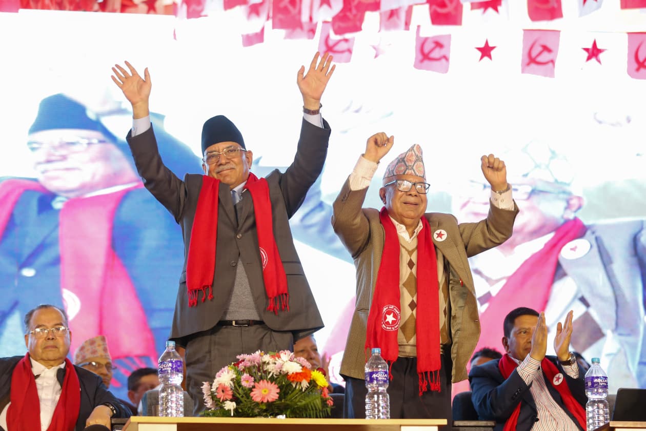Prachanda named Co-ordinator, Madhav Nepal Co-coordinator of Nepali Communist Party