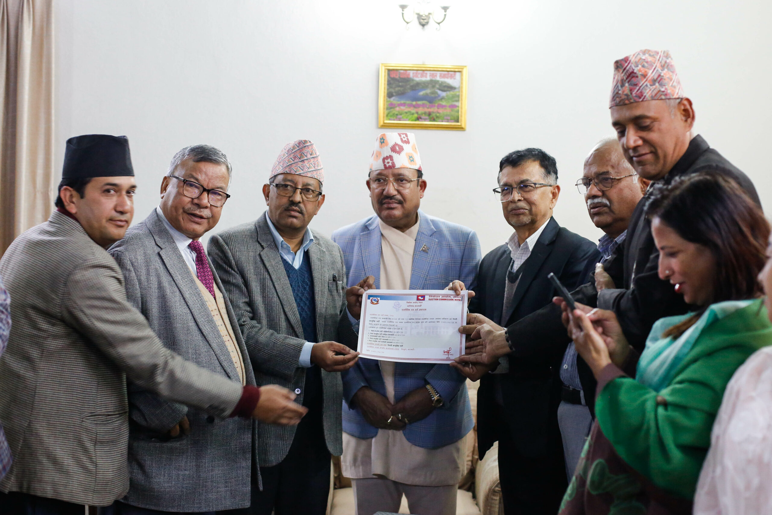 EC hands over certificate to Nepali Communist Party