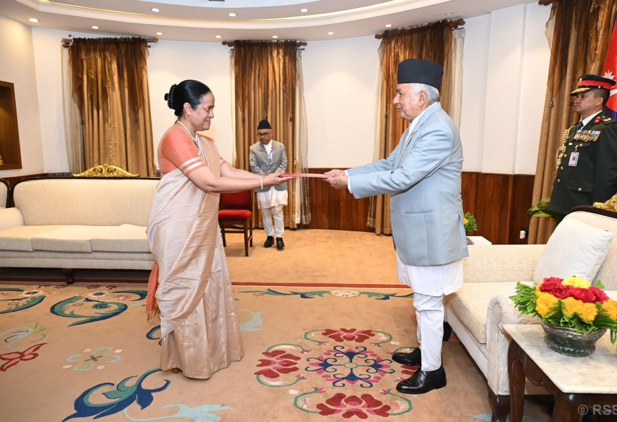 Four ambassadors present credentials to President Paudel