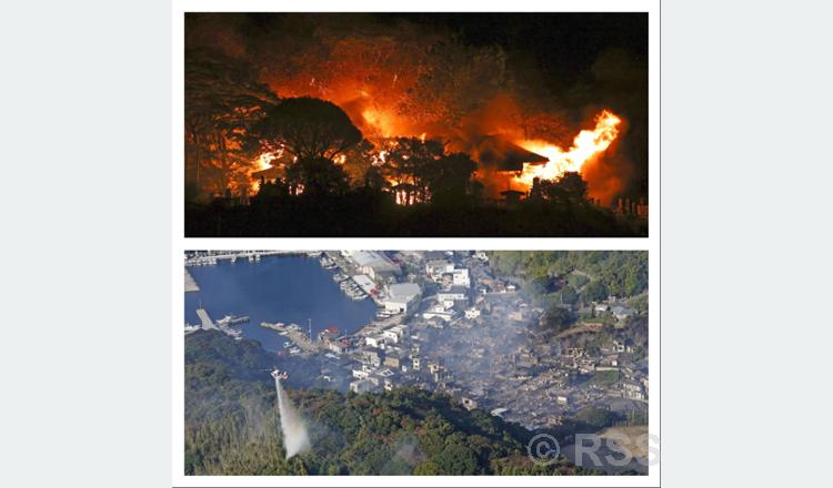 Fire burning in southwestern Japan damages 170 homes and forces evacuations