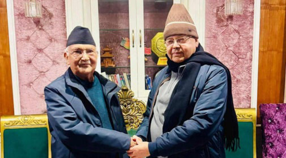 UML Chair Oli and Unified Socialist leader Khanal meet to discuss Khanal’s return to UML
