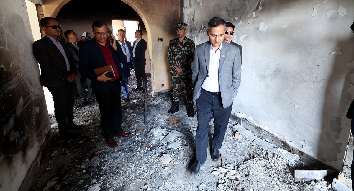 Home Minister inspects President’s residence damaged during Gen Z protest