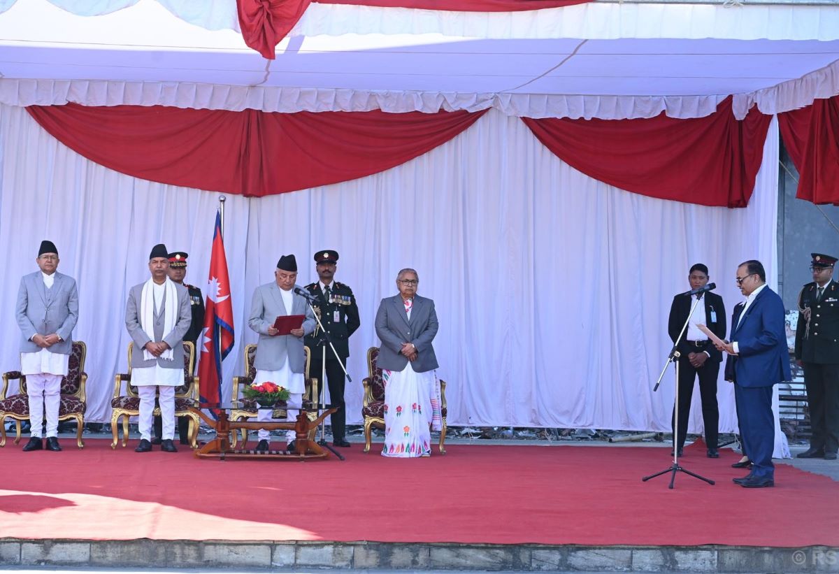 President administers oath of office to Madhes Province Chief Karna