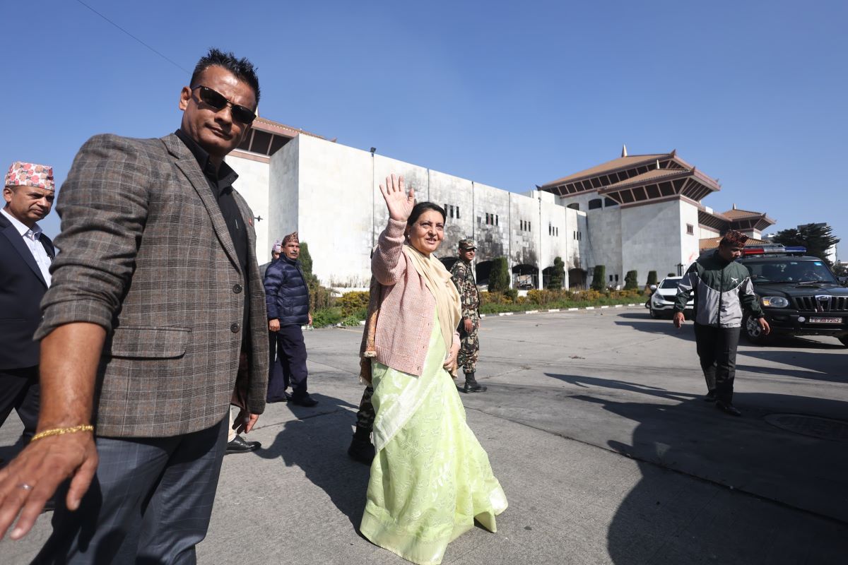 Former Prez Bhandari observes Federal Parliament Building damaged during Gen Z movement