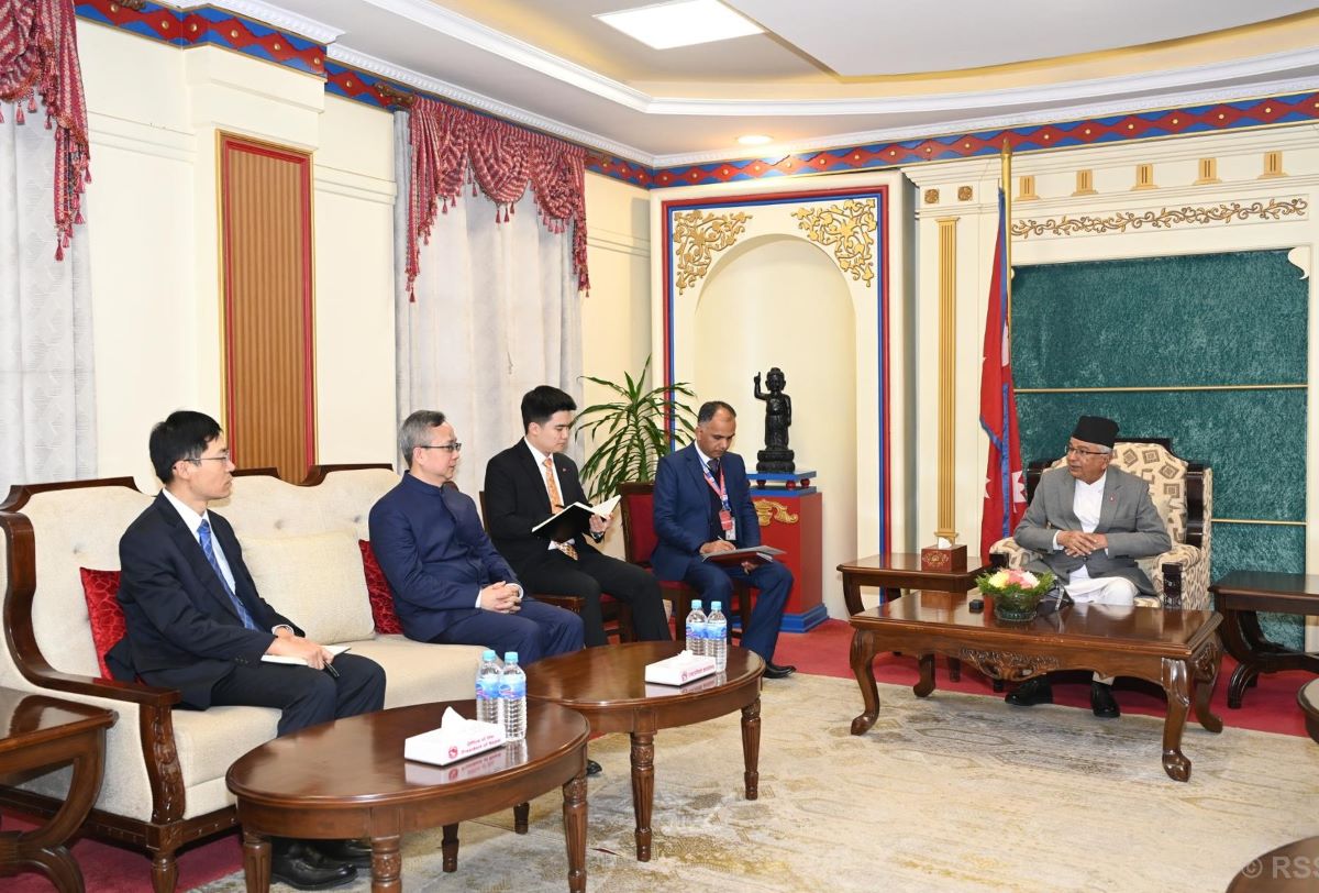 Chinese Ambassador pays farewell call on President Paudel