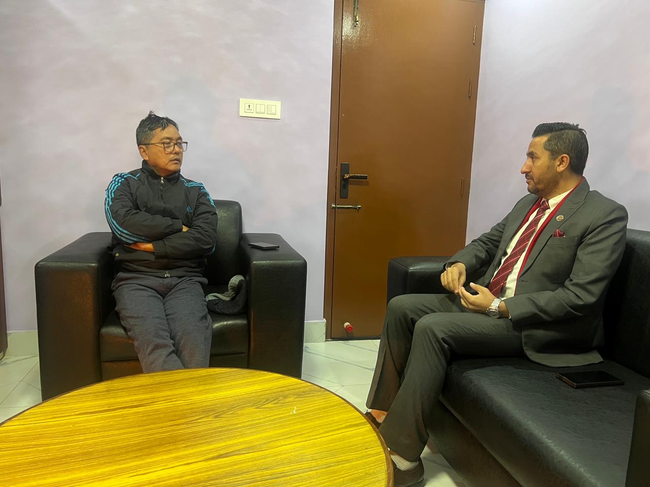 Minister Kharel meets RPP Chair Lingden