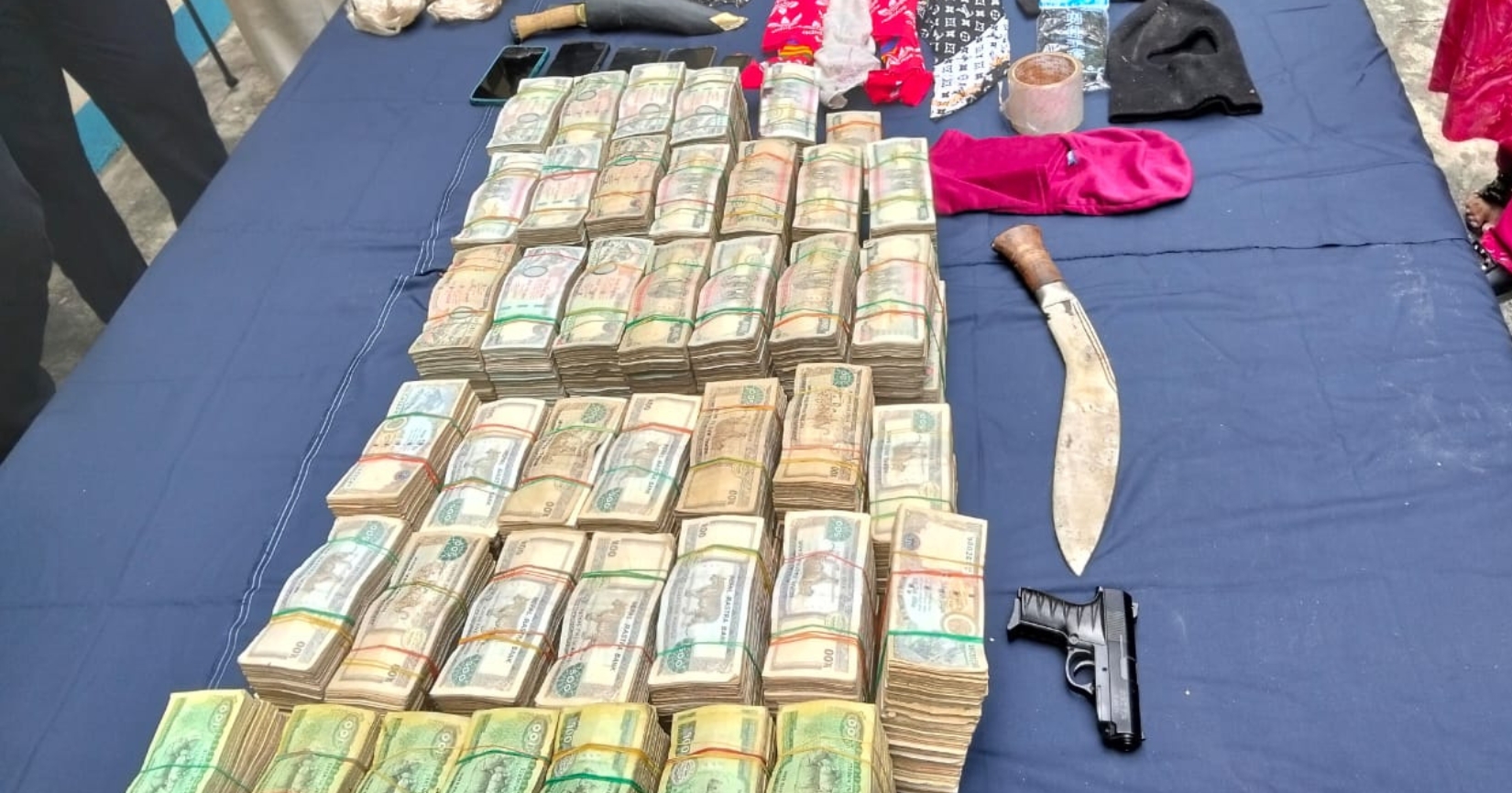 Sindhuli SBI Bank robbery: seven arrested, cash and weapons seized