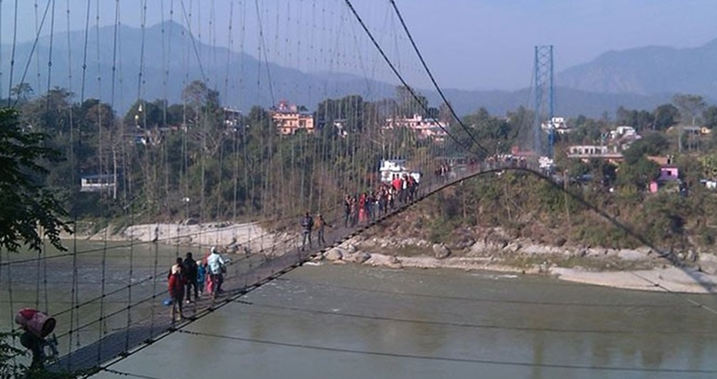 Suspension bridge maintenance underway in Devghat
