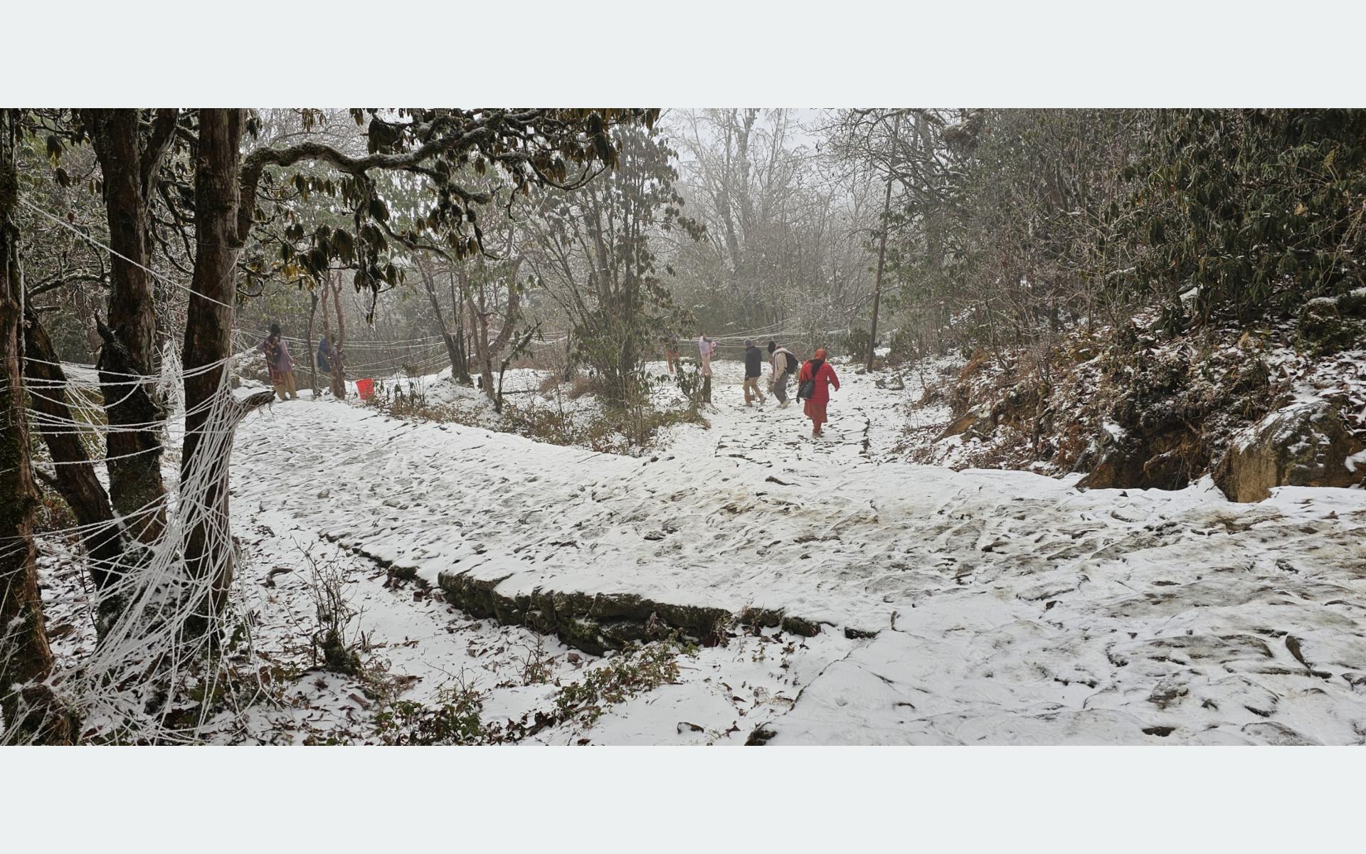 Second Snowfall of the season in Pathibhara
